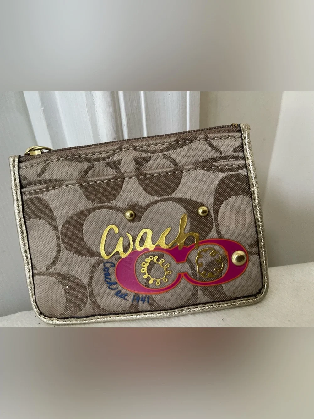 Coach Signature Canvas cardholder